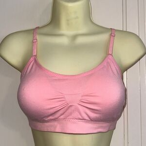 Coobie pink one size nylon/spandex bralette with removable pads Style #9012